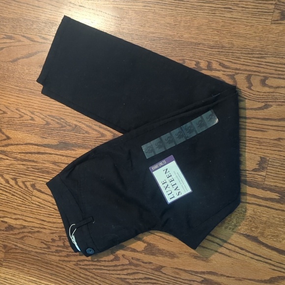 Gloria Vanderbilt Black Pants Luxe Satin Khaki Unltd Sleek Straight Leg NWT Sz 6 - Picture 6 of 8